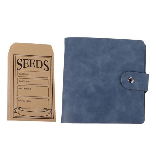 NUOBESTY Seed Storage Album Albumkartenärmel Organisator für Gartensamen Organisatoren der Saatgutlagerung PU-Leder Himmelblau von NUOBESTY