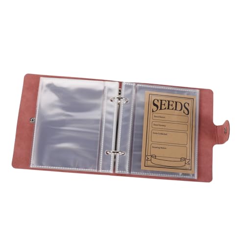 NUOBESTY Seed Storage Album Albumkartenärmel Organisator für Gartensamen Organisatoren der Saatgutlagerung PU-Leder Rosa von NUOBESTY