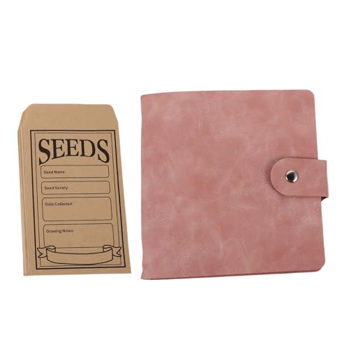 NUOBESTY Seed Storage Album Albumkartenärmel Organisator für Gartensamen Organisatoren der Saatgutlagerung PU-Leder Rosa von NUOBESTY