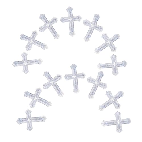 NUOBESTY Silber Glitter Kreuz Konfetti für Religiöse Feiern Tischdeko für Taufe Kommunion Hochzeit Shower Langlebiges Kunststoff Konfetti Funkelnde Streudeko für Festliche Anlässe von NUOBESTY