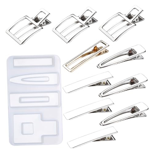 NUOBESTY Silikon Gießform für Haarschmuck DIY Epoxidharz Mold Teiligem Haarklammern Formen Robust Bruchfest für Kreative Geschenkideen und Bastelprojekte von NUOBESTY