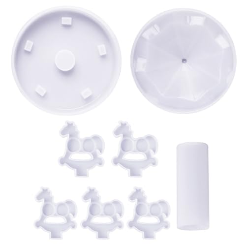 NUOBESTY Silikonform DIY Drehkarussell Gießform Langlebig Reißfest Waschbar für Harz Basteln Dekoration Geschenkset von NUOBESTY
