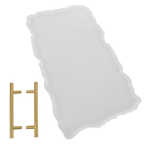 NUOBESTY Silikonform Tray mit Metallgriffen Unregelmäßige Epoxidharz Gießform für DIY Tablett Herstellung Praktisch Leicht zu Entformen Vielseitig für Kreative Wohnkultur und NUOBESTY Silikonform Tray mit Metallgriffen Unregelmäßige Epoxidharz Gießform für DIY Tablett Herstellung Praktisch Leicht zu Entformen Vielseitig für Kreative Wohnkultur und von NUOBESTY