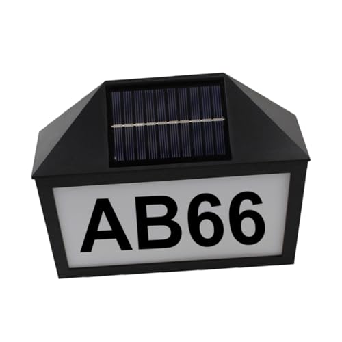 NUOBESTY Solar Hausnummer Licht Warmweiß Solarbetriebene LED Außenleuchte Hausnummernschild Wetterfest Für Garten und Haustür Einfache Installation Langlebig und Sichtbar bei Dunkelheit von NUOBESTY