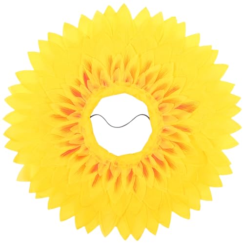 NUOBESTY Sonnenblumen-Kopfbedeckung Gelbe Kopfbedeckung Kostümzubehör Leistung Sonnenblumen-Gesichtsbedeckung Party-Foto-Requisite Für Erwachsene 70 Cm von NUOBESTY