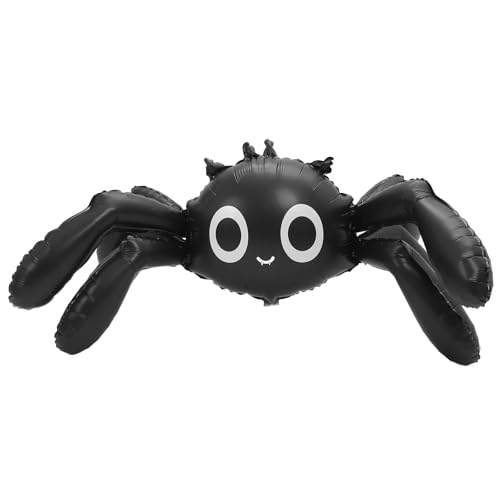 NUOBESTY Spinnenballons: Große schwarze Folienballons für Halloween-Party, Geburtstag, Spukhaus-Dekoration von NUOBESTY