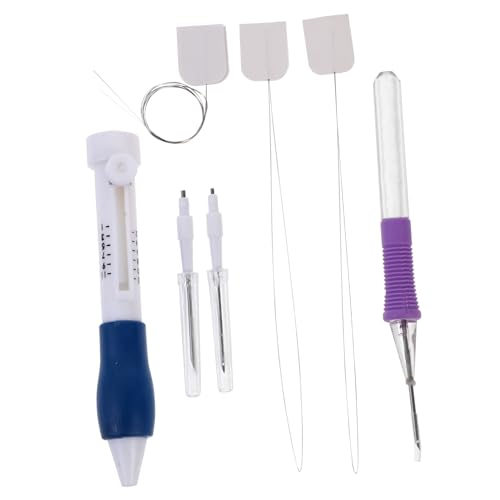NUOBESTY Stichnadel Set für Anfänger Ergonomisches Punch Needle Kit mit Aufbewahrungsbox für Kreative Stickerei Projekte Wie Blumenmuster Kissen und Deko Artikel von NUOBESTY