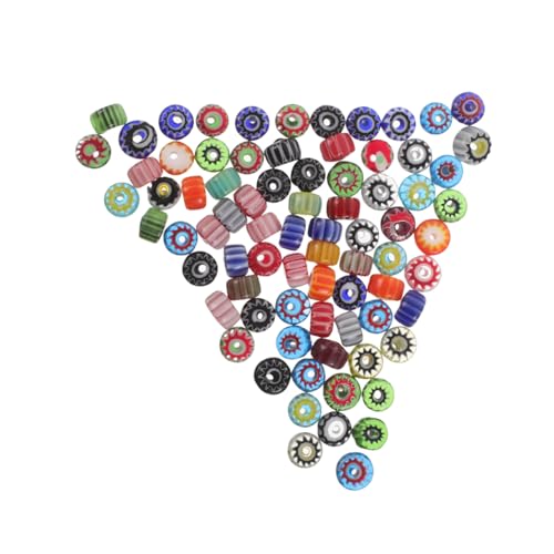 NUOBESTY Strang Glasperlen Kürbis Charms Bunte Gestreifte Glasperlen für Schmuckherstellung Lose Perlen für DIY Armbänder Halsketten Vielseitige Bastelperlen für Kreative Schmuckstücke von NUOBESTY