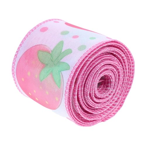 NUOBESTY Strapazierfähiges Erdbeerband Breit Yards Modisches Diy Geschenkband mit Sommerlichem Fruchtmotiv Vielseitig für Bastelarbeiten und Geschenkverpackungen von NUOBESTY