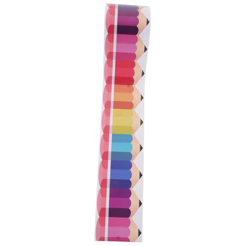 NUOBESTY Stylischer Border Sticker Abtrennbares Dekoratives Randpapier für Pinnwand und Blackboard Bunte Rahmenbordüre für Klassenzimmer Party Kindergarten und Bürodekoration Zuschneidbar von NUOBESTY