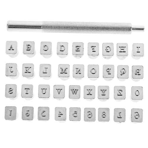 NUOBESTY Teiliges Lederstempel Zahlen Buchstaben prägestempeln Robustes DIY Lederwerkzeug für Lederhandwerk Präzises Prägewerkzeug für Schuhe Taschen Gürtel Geldbörsen von NUOBESTY
