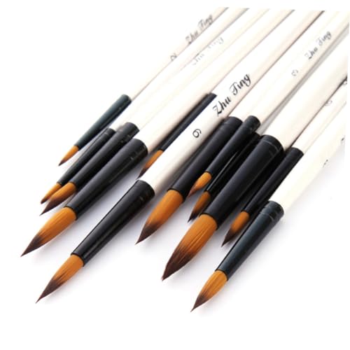 NUOBESTY Teiliges Malpinsel Set aus Langlebigen Nylonborsten und Robustem Holzgriff Flache Spitze Pinsel für Aquarell Acrylmalerei Feine Details Geeignet für Künstler Bastler und Modellbau NUOBESTY Teiliges Malpinsel Set aus Langlebigen Nylonborsten und Robustem Holzgriff Flache Spitze Pinsel für Aquarell Acrylmalerei Feine Details Geeignet für Künstler Bastler und Modellbau von NUOBESTY