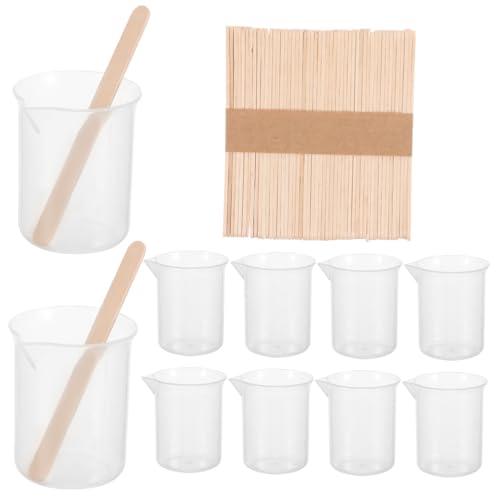 NUOBESTY Teiliges Set Epoxidharz Mischbecher mit Holzrührstäbchen für Schmuckherstellung Leicht Kompakt mit Ausguss für Einfaches und Gießen für Diy Projekte von NUOBESTY