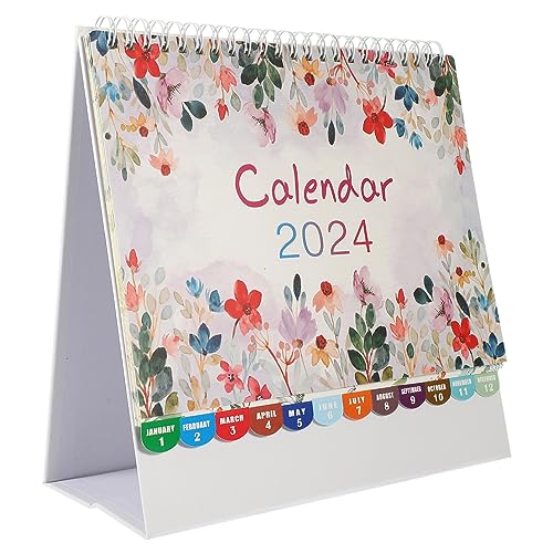 NUOBESTY Tischkalender 2024 Jährlicher Agendakalender Notizblock-kalender Kalender Für Den Täglichen Gebrauch Standkalender Tischkalender 2014 Jahreskalender Silvester Büro Staffelei Papier von NUOBESTY