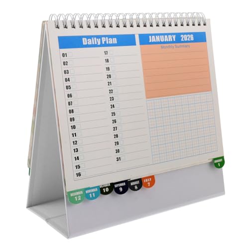 NUOBESTY Tischkalender mit Blumenmotiv Kompakter Stehender Schreibtischkalender mit Doppeldrahtbindung und Notizblock Strukturierte Jahresübersicht für Büro und Lehrerplanung NUOBESTY Tischkalender mit Blumenmotiv Kompakter Stehender Schreibtischkalender mit Doppeldrahtbindung und Notizblock Strukturierte Jahresübersicht für Büro und Lehrerplanung von NUOBESTY