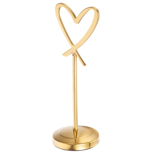 NUOBESTY Tischkartenhalter Herzform aus Platzkartenständer für Hochzeiten Empfänge Partys Restaurant Menükarten Fotos Notizen Goldfarben von NUOBESTY