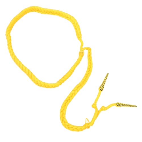 NUOBESTY Traditionelle Geflochtene Schulterkordel Dekorative Uniform Schulterklappe mit Verstellbaren Trägern Gelbes Bühnenzubehör für Zeremonien Bandauftritte und Kostüm DIY von NUOBESTY