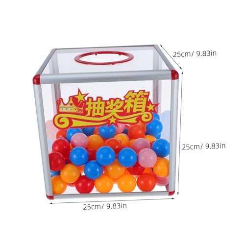 NUOBESTY Transparente Acryl Spendenbox mit Bunter Kugel Vielseitige Lostrommel für Fundraising Abstimmungen Gewinnspiele Sichere Aufbewahrung Farbiger Lose von NUOBESTY