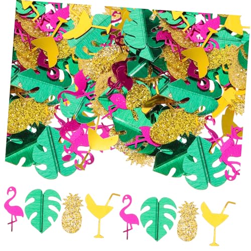 NUOBESTY Tropisches Party konfetti Hawaiianische Glitzer deko mit Ananas Flamingo Palmblättern Buntes Streudeko für Sommer Strandparty Geburtstags Hochzeitsfeiern Sichere Party favor von NUOBESTY