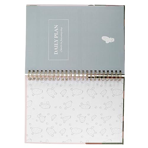 NUOBESTY Ungeplanter Spiral Notizblock für Schüler Praktischer Täglicher Planer Braun mit Kaktusdesign für Schule und Organisation Einfach zu Bedienen und Tragbar von NUOBESTY