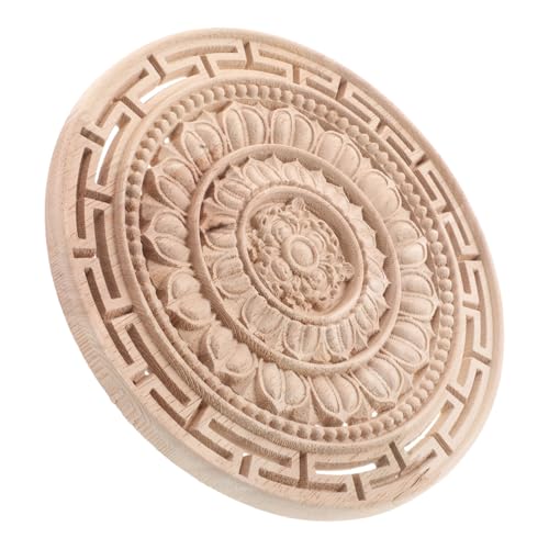 NUOBESTY Unlackierte Mandala Holzapplikation Runde Geschnitzte Blütenornamente Europäisches Design Holzdekor für Schrank Bett Kommode Langlebige Möbelverzierung NUOBESTY Unlackierte Mandala Holzapplikation Runde Geschnitzte Blütenornamente Europäisches Design Holzdekor für Schrank Bett Kommode Langlebige Möbelverzierung von NUOBESTY