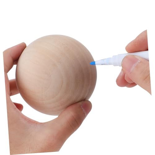NUOBESTY Unlackierte Runde Holzsphäre Solide Holzornament für Diy Projekte und Dekorationen Zuhause für Kreative Projekte und Lehrmittel von NUOBESTY