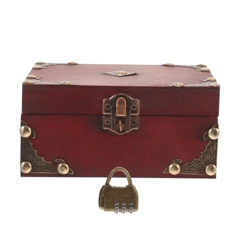 NUOBESTY Vintage Holz Schmuckbox mit Schloss Kleine Ringaufbewahrung Stilvolle Schmuckaufbewahrung für Schlafzimmer und Kommode für Schmuck und Kleinigkeiten von NUOBESTY