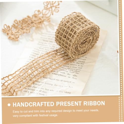 NUOBESTY Vintage Jute Band mit Lochmuster Yards Robustes Webband mit Drahtkante für DIY Geschenkverpackung Bastelprojekte Blumenarrangements und Partydekoration von NUOBESTY