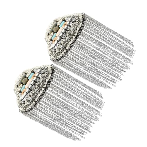 NUOBESTY Vintage Metall Schulterepauletten mit Abnehmbarer Quaste Britisch Inspirierte Fransen für Jacken Anzüge und Kostüme Retro Schulteraccessoires für Auftritte und Festliche Anlässe von NUOBESTY