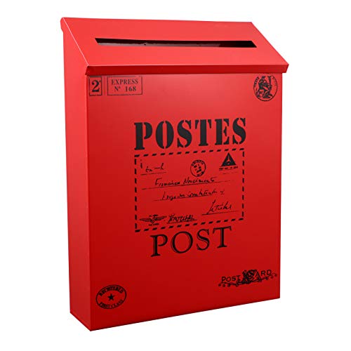NUOBESTY Vintage Retro Mailbox Metall Briefkasten Wandmontage Postkasten Vorschlagsbox für Weihnachten Geburtstag Hochzeit Party Wand Dekoration Ornament Foto Requisiten Gartendeko Rot NUOBESTY Vintage Retro Mailbox Metall Briefkasten Wandmontage Postkasten Vorschlagsbox für Weihnachten Geburtstag Hochzeit Party Wand Dekoration Ornament Foto Requisiten Gartendeko Rot von NUOBESTY
