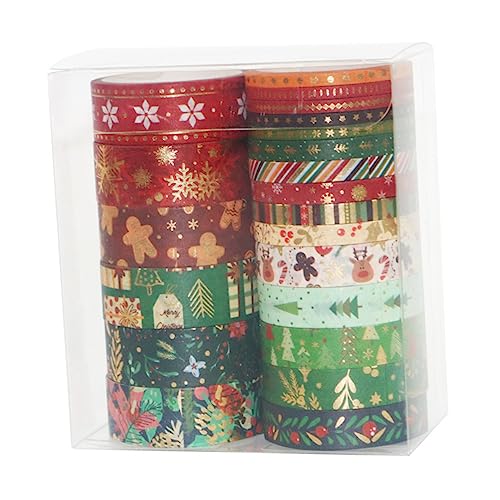 NUOBESTY Washi Tape Set Weihnachten 21 Rollen Dekorative Geschenkbänder für Weihnachtsfeiern von NUOBESTY