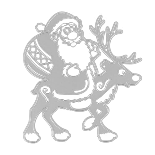 NUOBESTY Weihnachts Metallstanzschablonen Santa Claus Prägewerkzeuge für DIY Karten Wiederverwendbar Hochwertigem Kohlenstoffstahl für Bastelprojekte und Scrapbooking von NUOBESTY
