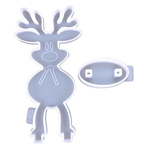 NUOBESTY Weihnachts Rentier Silikonform für Epoxidharz Diy Bastelset für Dekorative Tischornamente Einfach zu Reinigen nicht Klebend Wiederverwendbar für Kreative Projekte von NUOBESTY