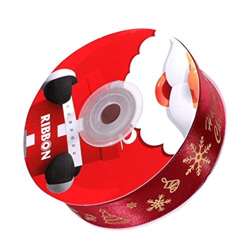 NUOBESTY Weihnachtsband wickeln Weihnachten Herstellung die geschenkband ribbon klebeband für kleidung wihnachtsdeko weihnachtdeko Verpackungsband Festivalband Polyester rot von NUOBESTY