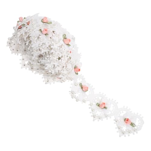 NUOBESTY Weiße Spitzenborte mit Perlen und Herzförmiger Blumenstickerei Besticktes Spitzenband zum Nähen Vielseitige Diy-brautkleid Party-dekoration NUOBESTY Weiße Spitzenborte mit Perlen und Herzförmiger Blumenstickerei Besticktes Spitzenband zum Nähen Vielseitige Diy-brautkleid Party-dekoration von NUOBESTY