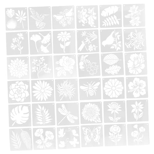 NUOBESTY Wiederverwendbare Blumen Schablonen für Wanddekoration Dekorative Pflanzen Vogel und Schmetterlingsvorlagen für Diy Projekte Malerei und Heimdekoration für Bastelarbeiten von NUOBESTY
