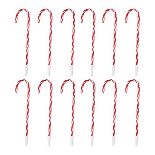 NUOBESTY Zuckerstangen Stift Weihnachten Kugelschreiber mit schwarzer Tinte für Weihnachten Urlaub Silvester Wohnkultur Party Geschenk (12 Stück) von NUOBESTY