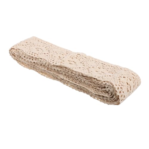 NUOBESTY handgefertigte Spitze gehäkelte Spitze Spitzenbesatz im Vintage-Stil gehäkelt Baumwollspitze zum Nähen Baumwollfaden Beige von NUOBESTY