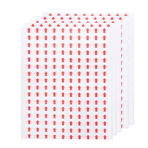 Nuobesty Aufkleber für Versand und Verpackung, selbstklebend, rote Pfeil-Etiketten, abnehmbar, kleine Kreise, 3200 Stück, 10 mm (weiß + rot) von NUOBESTY