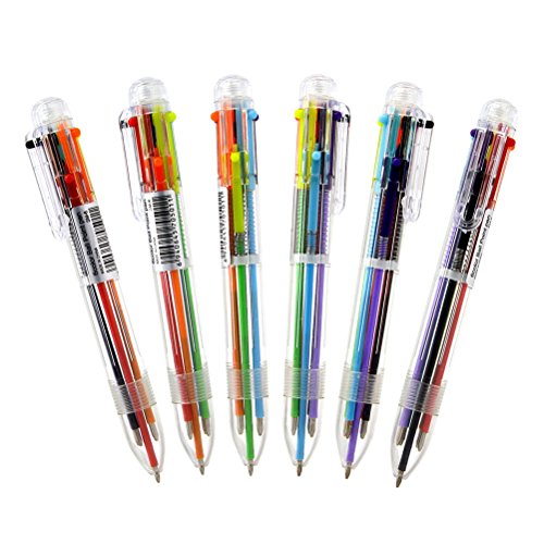 NUOLUX 6 Stück Mehrfarbige Kugelschreiber für Kinder Geburtstag Geschenk Schule Büro von NUOLUX