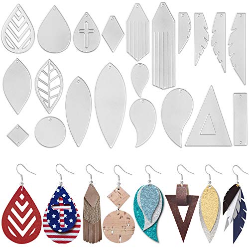 21 Stück Ohrring-Stanzformen aus Metall für Ohrringe aus Leder zum Selbermachen von NUORUI