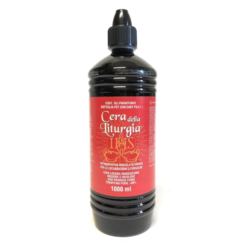 Cera Liquida Paraffinöl – 1x1L Rauchfrei und Geruchlos, Langanhaltende Brenndauer, Sicherer Brennstoff für Kirchenkerzen, Fackeln, Öllampen von HORECA CANDLES