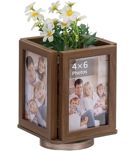 NUPTIO Bilderrahmen Rotierend Holz Geschenke: 10x15 Fotorahmen Vintage Holzrahmen Jährige Photo Frame Set Aufklappen Holzbilderrahmen Geschenkideen Geburtstagsgeschenk Hochzeitsgeschenk NUPTIO Bilderrahmen Rotierend Holz Geschenke: 10x15 Fotorahmen Vintage Holzrahmen Jährige Photo Frame Set Aufklappen Holzbilderrahmen Geschenkideen Geburtstagsgeschenk Hochzeitsgeschenk von NUPTIO