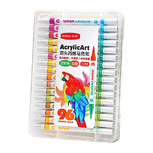 NURCIX Acrylfarbe Stift Pack Farbe Marker Für Felsen Malerei Acryl Malerei Liefert 12/24/36/48pcs 24/48/72/96Farben Pinsel Spitze von NURCIX