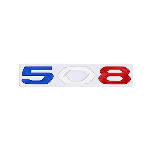 NURCIX Auto Metall 3D Emblem, Für Peugeot 508 Kofferraum Logo Buchstabe Aufkleber modifiziertes Abzeichen Sticker Styling Zubehör,B von NURCIX