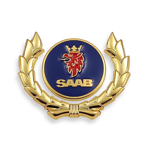 NURCIX Auto Metall 3D Emblem, Für SAAB Kofferraum Logo Buchstabe Aufkleber modifiziertes Abzeichen Sticker Styling Zubehör von NURCIX