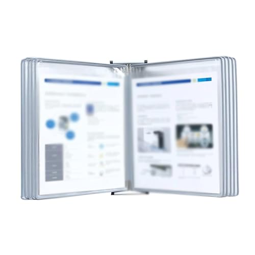 Wall Mount Reference Organizer - Catalog Display Rack, 10 Panels Wall Display Board System, A4 Size Document Organiser, Consultation&Presentation Documents (Color : White) von NURII