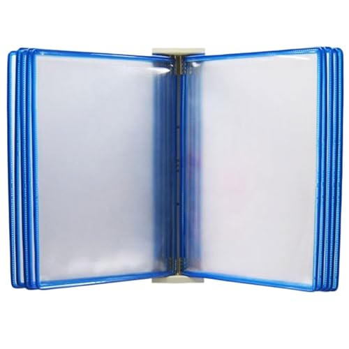 Wall-Mounted Folder, PVC 10-Sheet Data flip Frame - Standard Work Guide Display Stand,A4 Loose-Leaf Page Display Stand for Exhibition Offices Workshop (Color : Blue, Size : 10 Sheets) von NURII