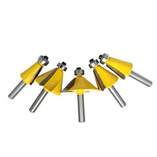 NUSHKI 5-teiliges Set Fasenfräser 11,25 15 22,5 30 45 Grad Fräser Für Holzbearbeitungsmaschinen,6mm Shank NUSHKI 5-teiliges Set Fasenfräser 11,25 15 22,5 30 45 Grad Fräser Für Holzbearbeitungsmaschinen,6mm Shank von NUSHKI