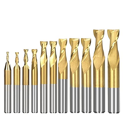 NUSHKI HSS-Fräser Mit 2 Flöten, Spiralschaftfräser Für Metall-Aluminium-Fräswerkzeug, TiN-beschichteter CNC-Fräser,11-teiliges Set NUSHKI HSS-Fräser Mit 2 Flöten, Spiralschaftfräser Für Metall-Aluminium-Fräswerkzeug, TiN-beschichteter CNC-Fräser,11-teiliges Set von NUSHKI